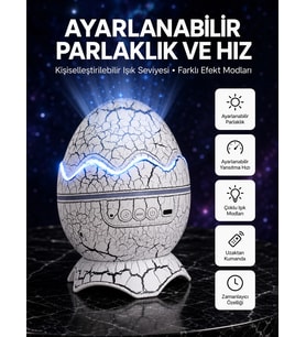 Dinozor Yumurtası Tasarımlı Projektörlü Gece Lambası