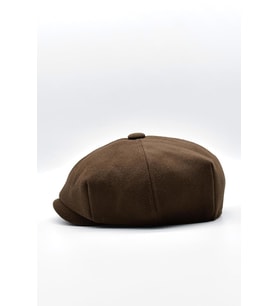 Erkek Dökümlü Kışlık Newsie Kasket Premium Irish Flat Cap Şapka (Kahverengi)