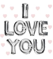 I Love You Folyo Balon Gümüş Renk 35 Cm