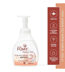 FOMY Hassas Cilt Kuru & Sert Ciltler için Yoğun Nemlendirici ve Arındırıcı Kremli Köpük Sabun 500 ml