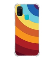 Samsung Galaxy M21  Köşe Korumalı Antişok Kapak Renk Cümbüşü Tasarımlı  Silikon Kılıf (Şeffaf)