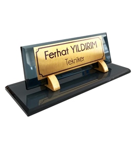 Hediye İsimlik Kristal Masa İsimliği Ofis Hediyesi M532-FGOLD