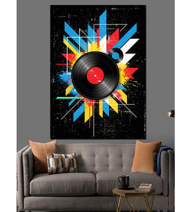 Vinil Plak Modern Tasarım Dekoratif Kanvas - Mdf Ahşap Tablo