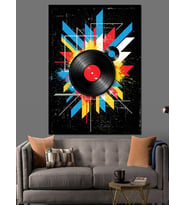 Vinil Plak Modern Tasarım Dekoratif Kanvas - Mdf Ahşap Tablo