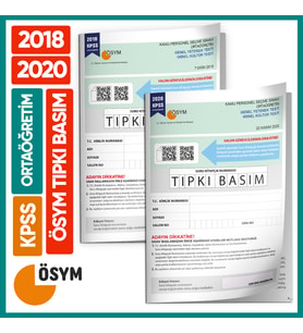 KPSS Ortaöğretim/Lise 2018-2020 ÖSYM Tıpkı Basım Türkiye Geneli D.Çözümlü Çıkmış (Beyaz)