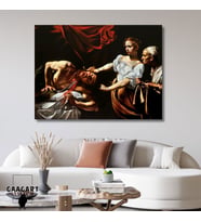 Tekli Yatay Kanvas Caravaggio Judith Holofernes'in Başını Keserken