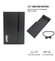 GABBLE 2.5 İnç Vidasız HDD SSD Kutusu USB 3.0 6 TB Destekli Harici Disk Çevirici (Siyah)