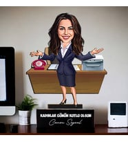 Kişiye Özel Her İşi Başaran Çalışan Kadın Karikatürlü Biblo