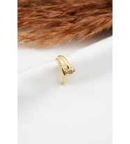 Kadın Altın Kaplama Zirkon Taşlı Çivi Model Earcuf Kıkırdak Küpe