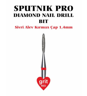 Elmas Sivri Alev Freze Kırmızı Çap 1,4mm