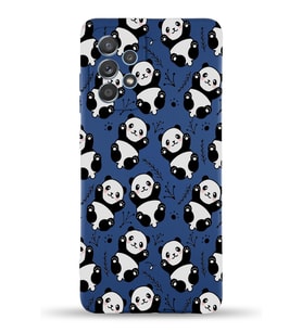 Samsung Galaxy A52 Uyumlu Lansman Kılıf Panda Tasarımlı İçi Kadife Kapak-Lacivert (Şeffaf)