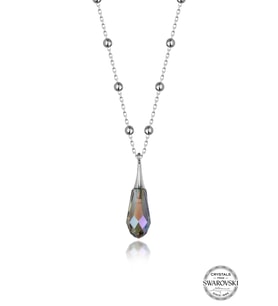 Swarovski Crystal Kadın Metal Drop Gümüş Kolye