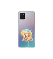 Samsung Galaxy A81 ile Uyumlu Splash Köpek Tasarımlı Şeffaf Silikon Kılıf