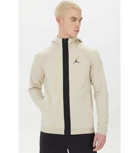Nike Jordan Dri-Fit Sport Full-Zip Hoodie Erkek Sweatshirt Krem