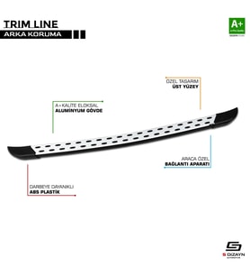 S-Dizayn VW Transporter T6.1 TrimLine Gri Arka Koruma 2019-2025
