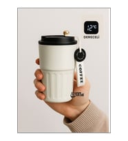 Dijital Led Göstergeli 316 L Palanmaz Çelik 400 ML Termos Kupa Bardak Çift Yalıtımlı Kahve Fincan