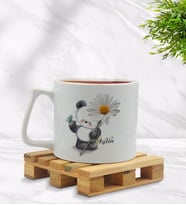 BK Gift Kişiye Özel Papatya Temalı Middle Beyaz Kupa Bardak Model 9