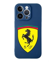 Apple iPhone 14 Pro Max  Lansman Kılıf Ferrari  Tasarımlı Altı Kapalı İçi Kadife Kaplı  Kapak (Şeffaf)
