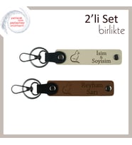 Tatlı Can Dosta Kalıcı Anı, Kedili Desen, Kişisel Yazılı Anahtarlık, Sütlü Kahve-Açık Kahve