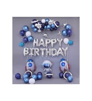 Uzay Astranot Temalı Happy Birthday Folyo Set Doğum Günü Süsü