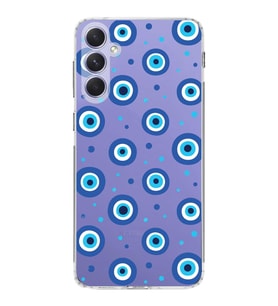 PrintiFy Samsung Galaxy A54 ile Uyumlu 1mm Slim Fit Nazar Boncuğu 1 Baskılı Şeffaf  Kılıf