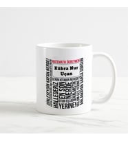 Kişiye Özel Matematik Öğretmeni Beyaz Kupa Bardak (8. Tasarım)