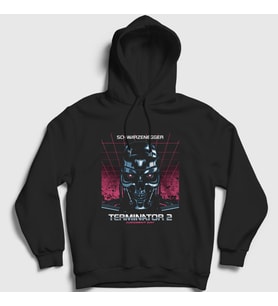 Presmono Unisex Siyah T 800 Film The Terminator Kapüşonlu Sweatshirt 254831tt