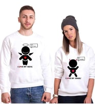 Tshirthane My Devil My Angel Sevgili Kombinleri Sweatshirt Kombini (Tek Ürün Fiyatıdır.)