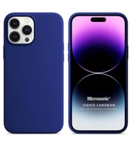 Microsonic Apple iPhone 14 Pro Max Kılıf Liquid Lansman Silikon Lacivert