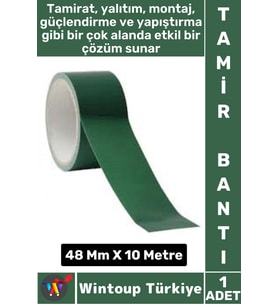 Uzun Ömürlü Su Nem Küfe Dayanıklı Çok Amaçlı YEŞİL Montaj Onarım Tamir Bantı 48 Mm X 10 Metre