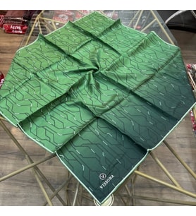 %100 Twill İpek 90x90 Eşarp - 04897 (Zümrüt Yeşili)