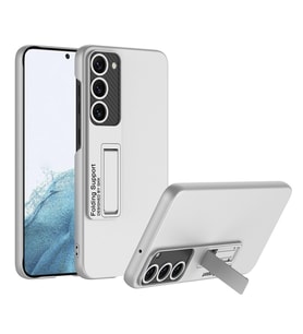 Samsung Galaxy S23 Plus Uyumlu Standlı Mat Full Koruyucu Kapak Matte Full Protective Cover GÜMÜŞ (Gümüş)