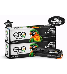 Canon MF-744cdw Siyah Muadil Toner - 2400 Sayfalık Çipsiz Toner - 2'li Avantaj Paket