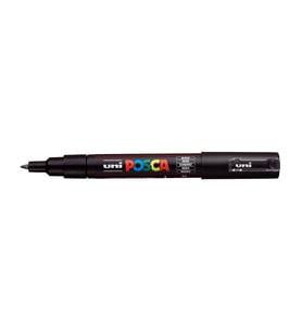 Uni-Ball Markör Boyama Posca Su Bazlı Poster 0.7 MM Siyah (6 Lı Paket)