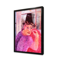 Pembe Kıyafetli Adam Çerçeveli Cam Tablo