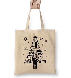 Walking Dead Christmas Tree Silhouette Bez Çanta Uzun Saplı