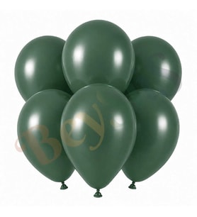 Kış Yeşili Renk Lateks Retro Balon (30 cm) - 6 Adet