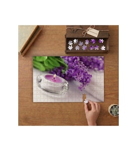 Mum- Çiçek- Bitki Tasarımı 240 parça Ahşap Puzzle Ahşap Kutuda MP00285