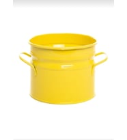 Metal Sarı  Saksı / Kova / Düzenleyici / Kaşıklık 12,5*12,5