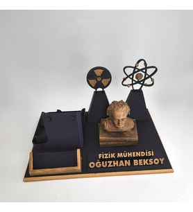 Kişiye Özel Fizik Mühendisi Masa İsimliği Kartvizitlik - AR-GE & Laboratuvar Yeni İş Tebrik Hediyesi