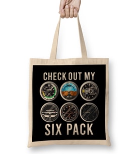 Funny Check Out My Six Pack Airplane Pilot Bez Çanta Uzun Saplı