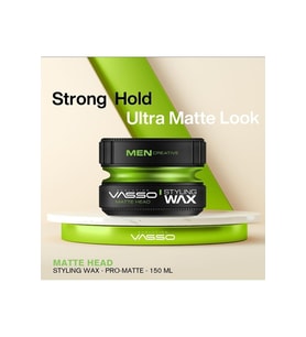 VASSO MAN Ultra Güçlü Sert Tutuş Ve Ultra Mat Görünüm Sağlayan Killi Matte Head Wax 150 ml 8699216347614