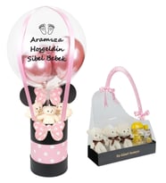 Kişiselleştirilebilir Minnie Temalı Balonlu Anne Bebek Hediyesi