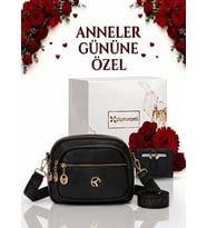 Cüzdan Hediyeli 4 Bölmeli kaliteli Kadın Çapraz Askılı Omuz Çantası