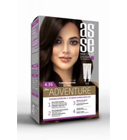 Asse Adventure Set Saç Boyası, Kalıcı ve Canlı Renkler 1+1 Kullanım Seti No4.35 Türk Kahvesi