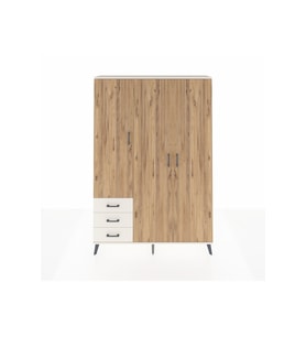 Arges Dolap 6 Raflı 3 Çekmeceli Tek Askılı 132x30x195 Aytaşı-Çam/Aytaşı