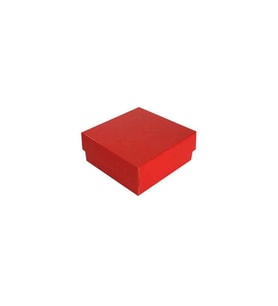 Komple Karton Kutu Düz Renk 8X8X3 CM (25 Adet)  Kırmızı