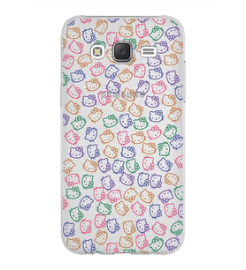 Samsung Galaxy J5 Kapak Hello Kitty Tasarımlı Şeffaf Silikon Kılıf