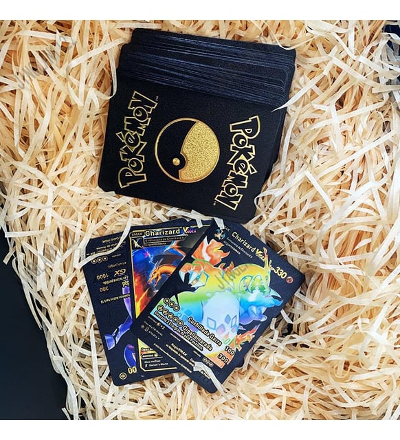 Pokemon Vmax Black Card TCG DX GX Siyah Esnek Oyuncu & Koleksiyon
