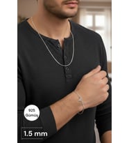 925 Ayar Gümüş Harfli Bileklik Gurmet Kolye Set